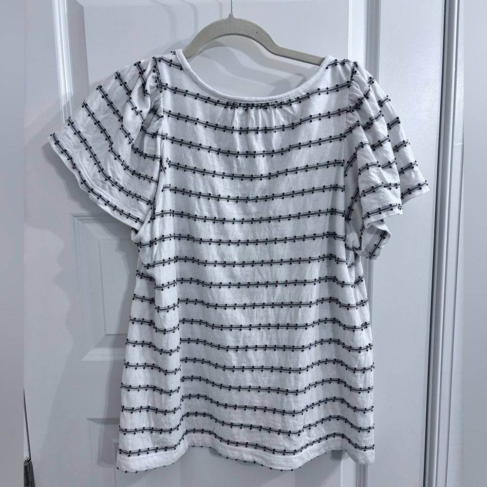 Loft Flutter Sleeve Embroidered Top - Picture 4 of 5